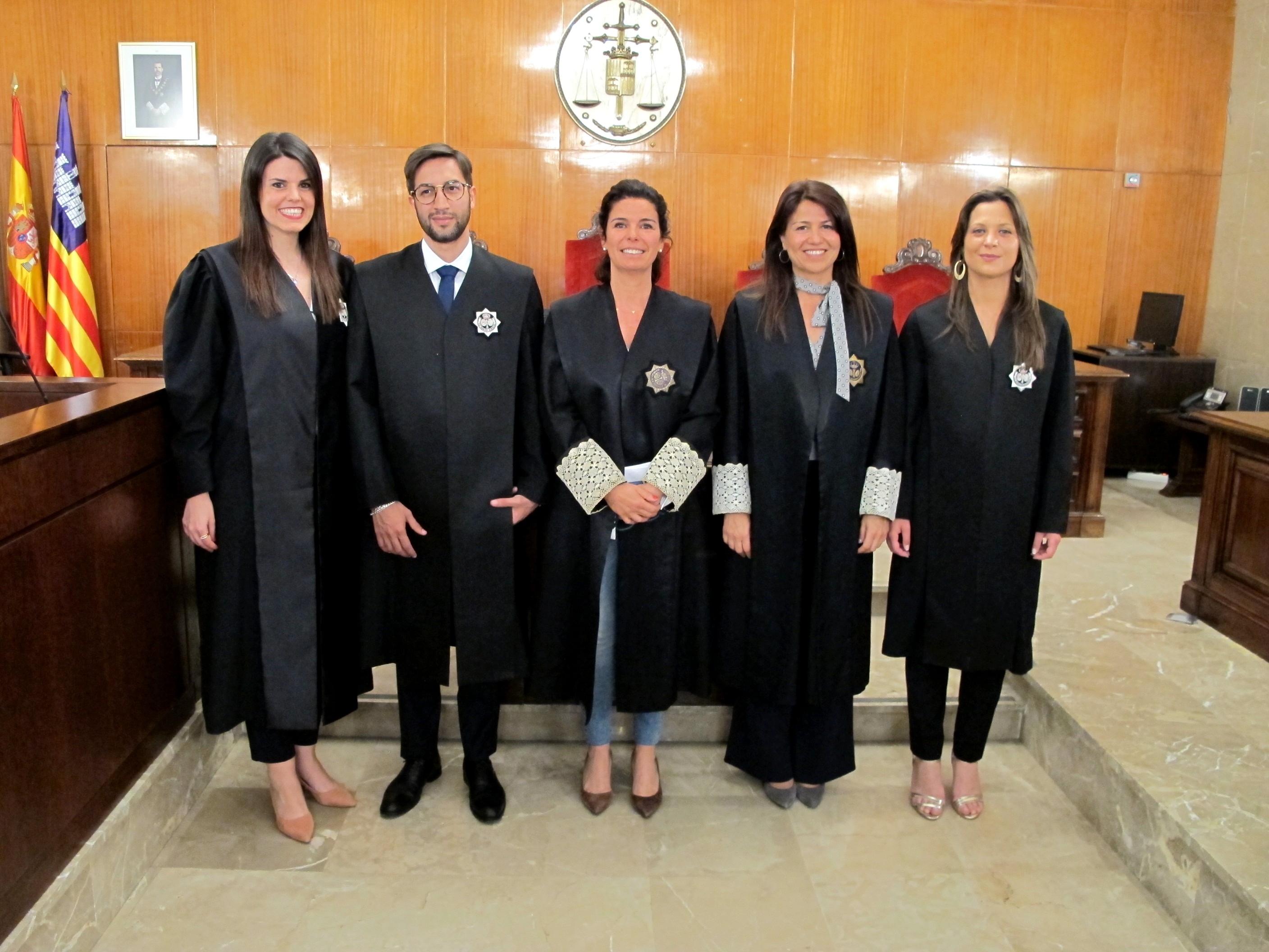 Sonia Carretero Guerrero; Enrique A. Maya Moreno; la secretaria coordinadora de Mallorca, Aránzazu Galarraga Zamora; la secretaria de Gobierno del TSJIB, Silvia Martínez Pomar; y Noelia Sedano Domingo